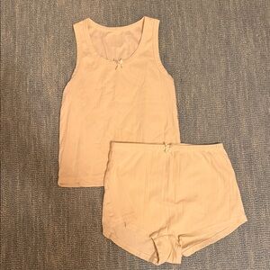 Daily Drills Cream Pointelle Set